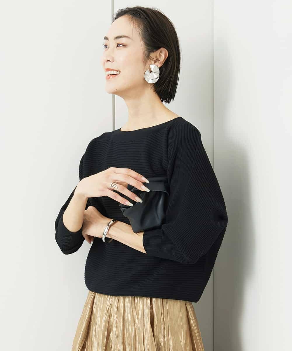 FMFDA17180 MICHEL KLEIN(ミッシェルクラン) ホールガーメント(R)ドルマンスリーブニット（7分袖） マスタード
