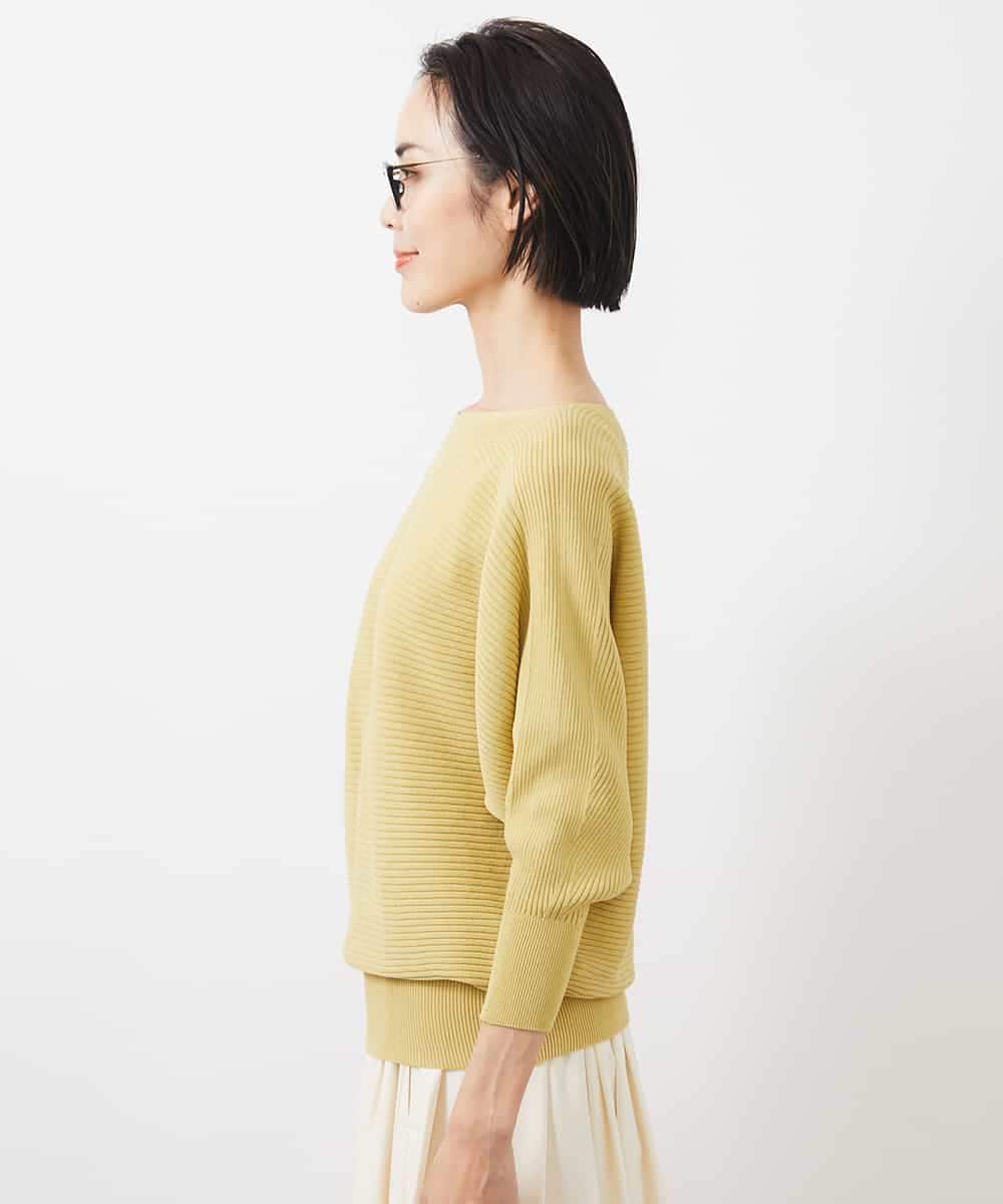 FMFDA17180 MICHEL KLEIN(ミッシェルクラン) ホールガーメント(R)ドルマンスリーブニット（7分袖） マスタード
