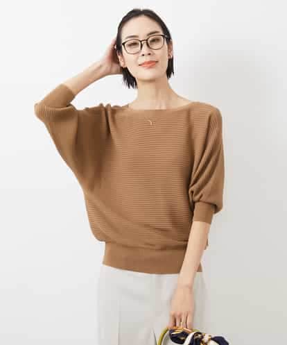 MICHEL KLEIN(ミッシェルクラン) ホールガーメント(R)ドルマンスリーブニット（7分袖） キャメル 38