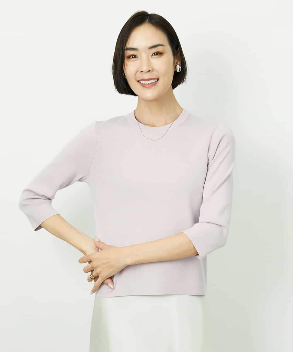 FMFDD01190 MICHEL KLEIN(ミッシェルクラン) [アンサンブル対応]コンパクトニットプルオーバー ホワイト