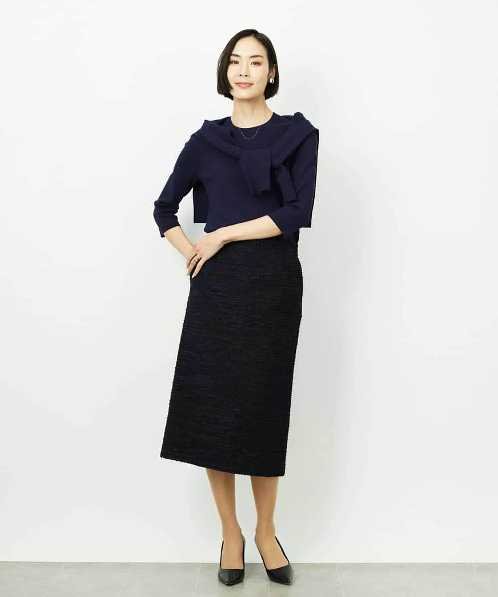 FMFDD01190 MICHEL KLEIN(ミッシェルクラン) [アンサンブル対応]コンパクトニットプルオーバー ホワイト