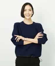 FMFDD02210 MICHEL KLEIN(ミッシェルクラン) ドロストラグランニットプルオーバー ネイビー