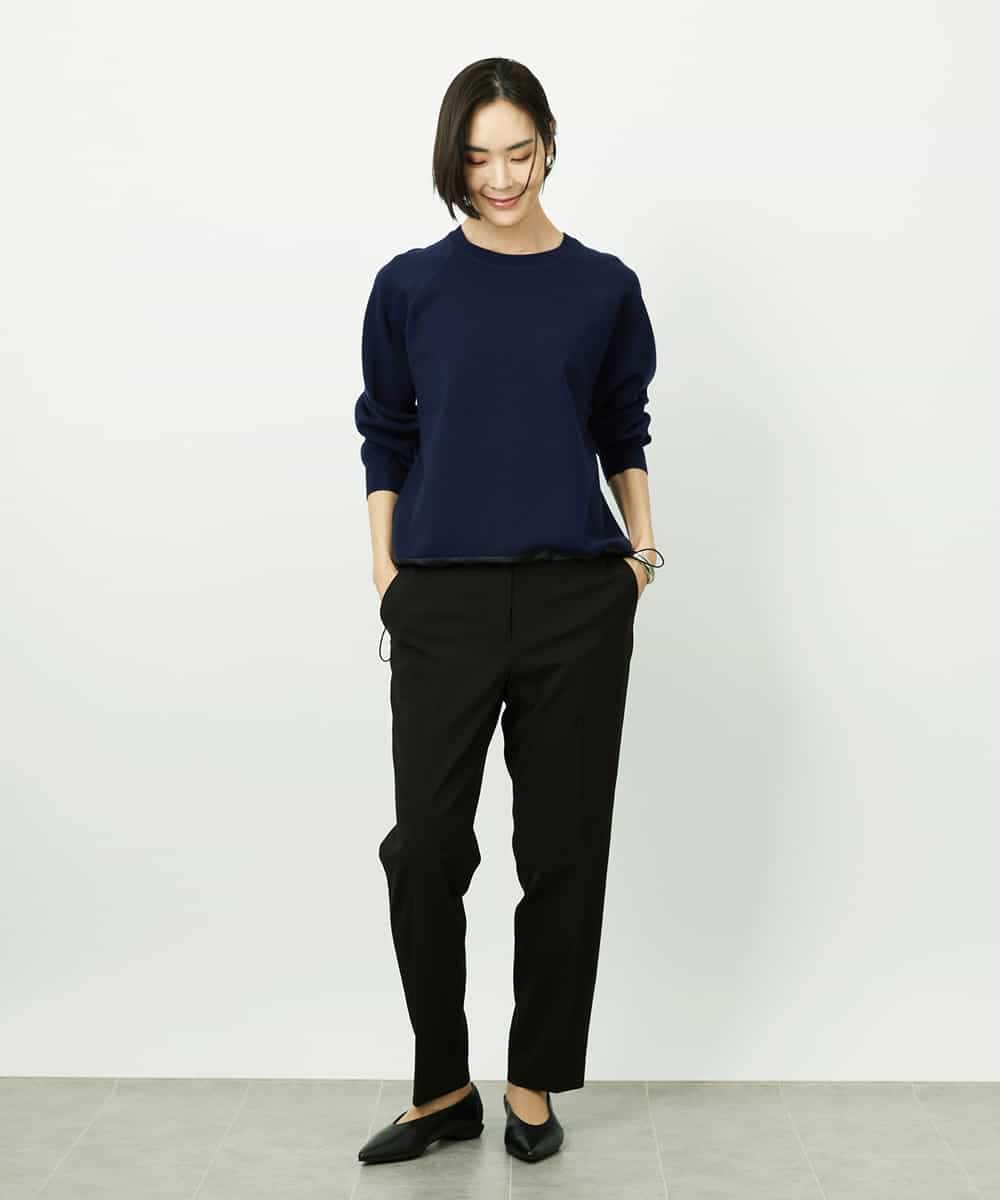 FMFDD02210 MICHEL KLEIN(ミッシェルクラン) ドロストラグランニットプルオーバー ネイビー