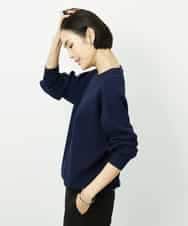 FMFDD02210 MICHEL KLEIN(ミッシェルクラン) ドロストラグランニットプルオーバー ネイビー