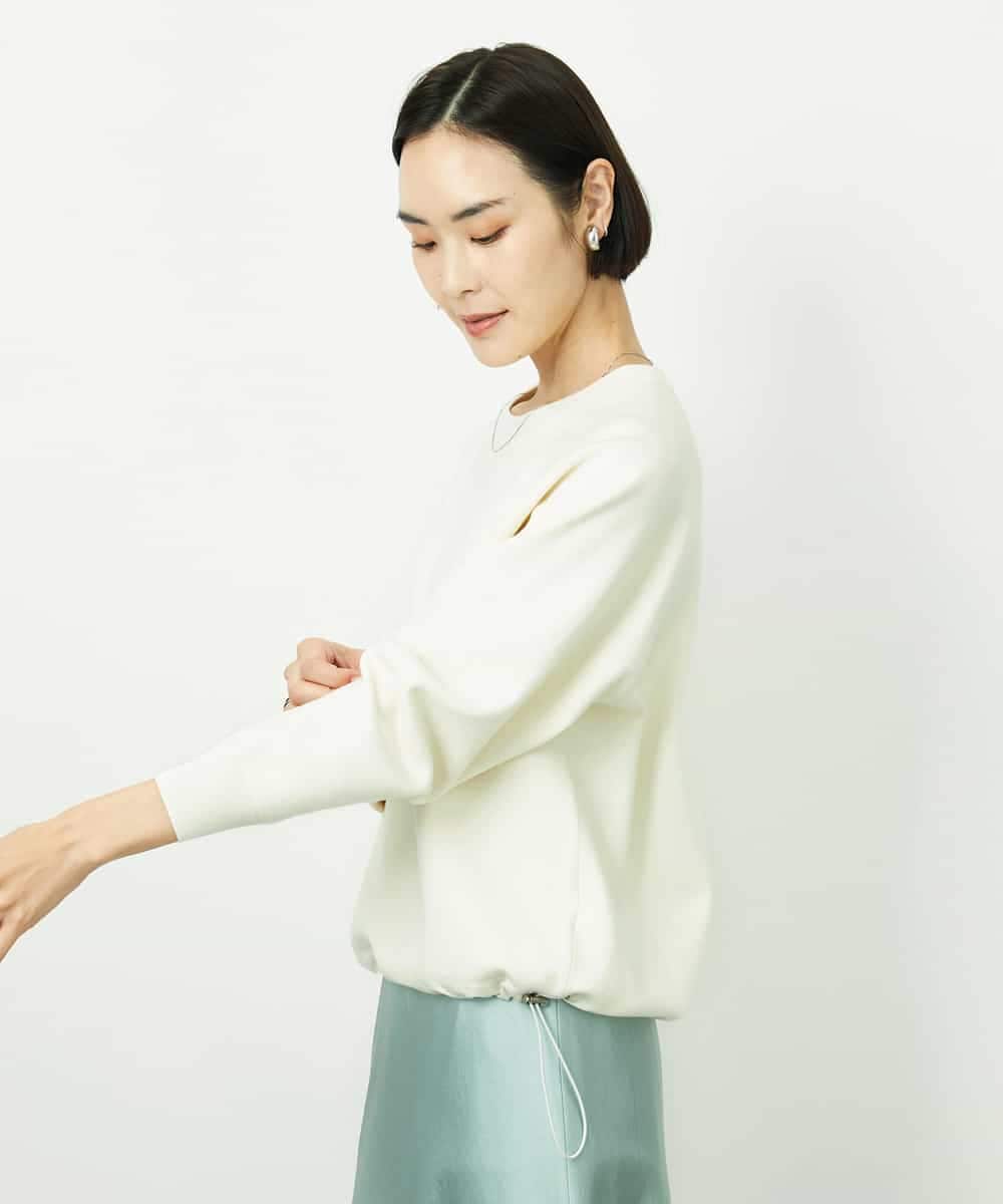 FMFDD02210 MICHEL KLEIN(ミッシェルクラン) ドロストラグランニットプルオーバー ネイビー