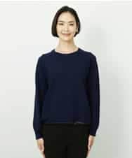 FMFDD02210 MICHEL KLEIN(ミッシェルクラン) ドロストラグランニットプルオーバー ネイビー