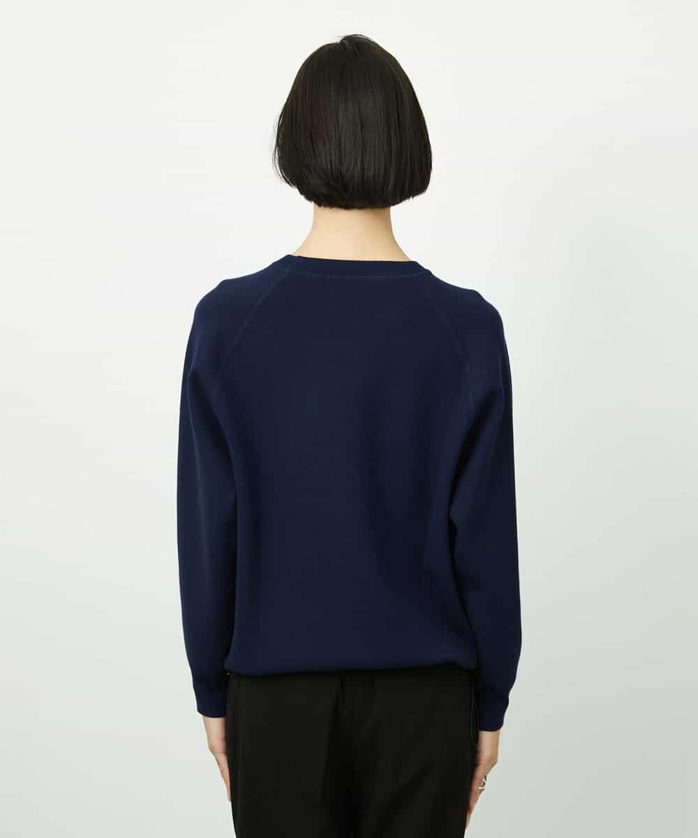 FMFDD02210 MICHEL KLEIN(ミッシェルクラン) ドロストラグランニットプルオーバー ネイビー