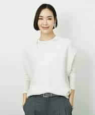 FMFDD03240 MICHEL KLEIN(ミッシェルクラン) ツィードライクVネックベスト ホワイト