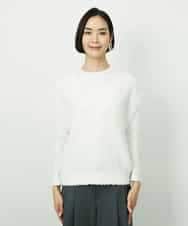 FMFDD03240 MICHEL KLEIN(ミッシェルクラン) ツィードライクVネックベスト ホワイト