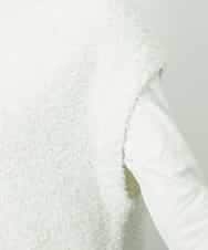 FMFDD03240 MICHEL KLEIN(ミッシェルクラン) ツィードライクVネックベスト ホワイト