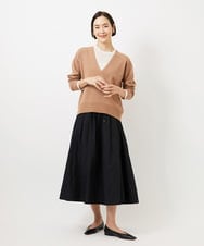 FMFDD13210 MICHEL KLEIN(ミッシェルクラン) Vネックニットプルオーバー ブルー