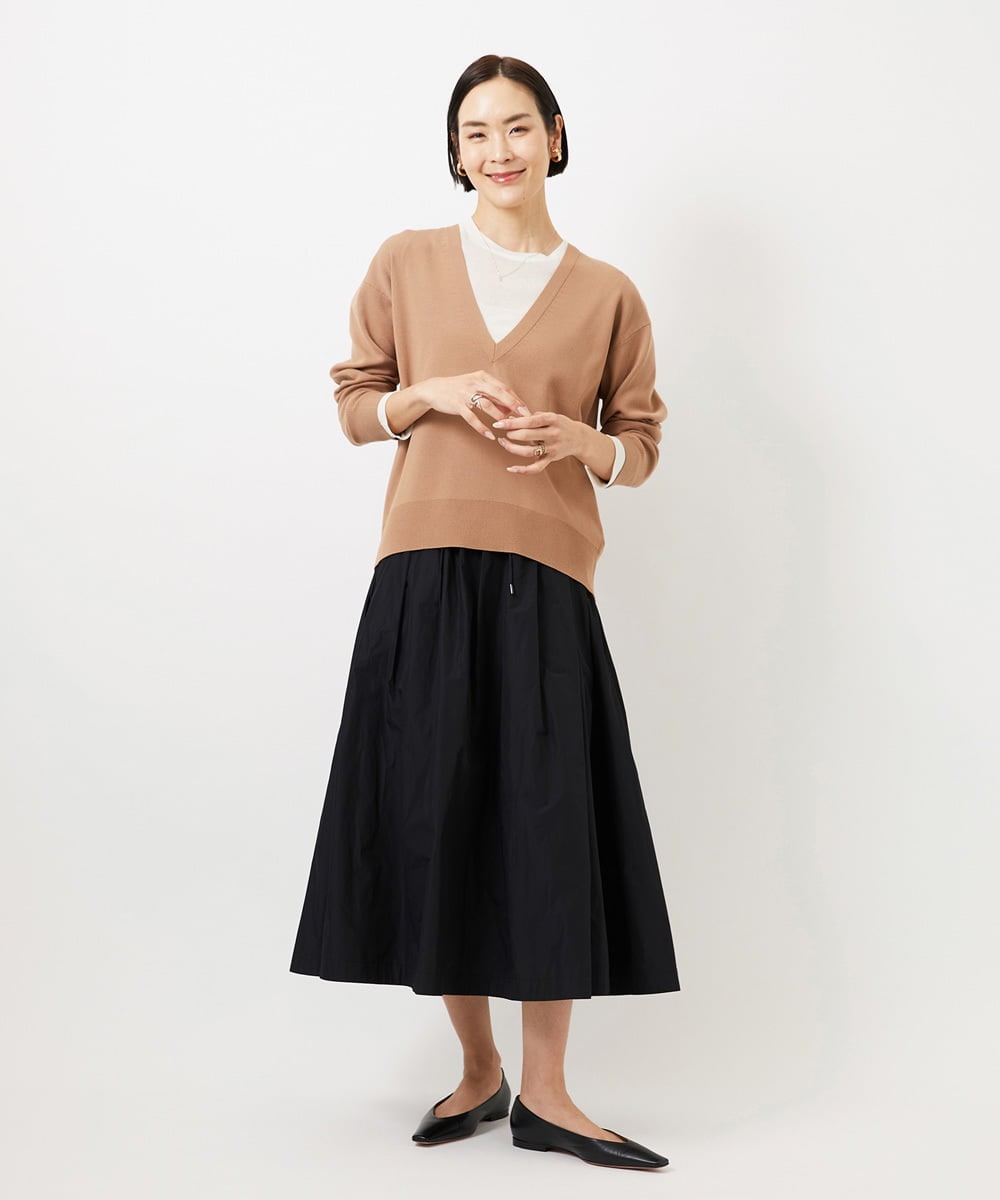 FMFDD13210 MICHEL KLEIN(ミッシェルクラン) Vネックニットプルオーバー ブルー