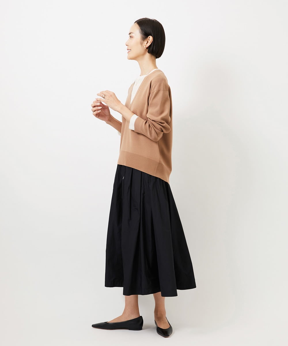 FMFDD13210 MICHEL KLEIN(ミッシェルクラン) Vネックニットプルオーバー ブルー