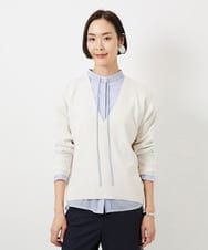 FMFDD13210 MICHEL KLEIN(ミッシェルクラン) Vネックニットプルオーバー ブルー