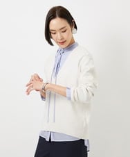 FMFDD13210 MICHEL KLEIN(ミッシェルクラン) Vネックニットプルオーバー ブルー