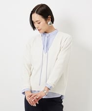 FMFDD13210 MICHEL KLEIN(ミッシェルクラン) Vネックニットプルオーバー ブルー