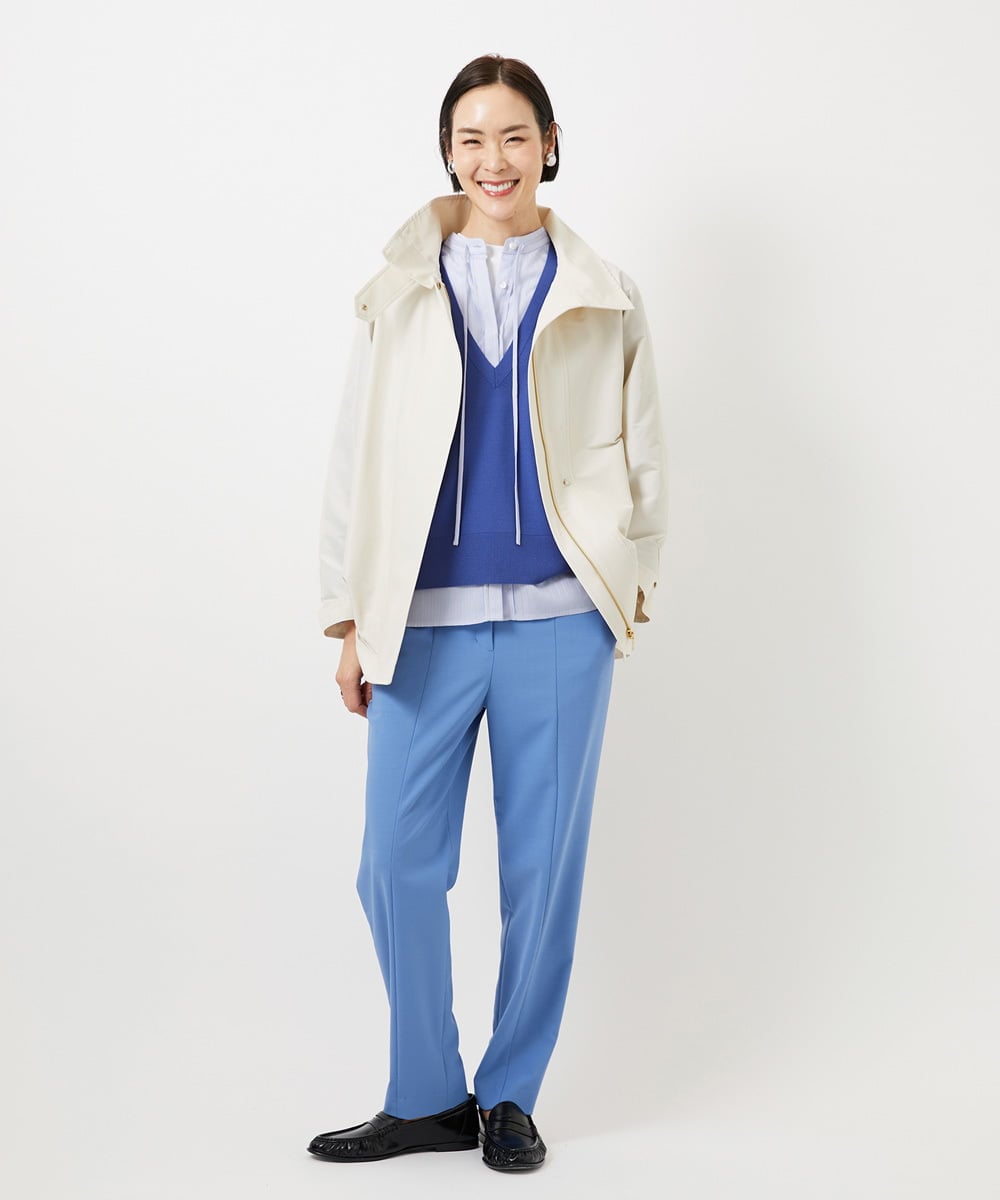 FMFDD13210 MICHEL KLEIN(ミッシェルクラン) Vネックニットプルオーバー ブルー