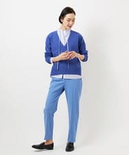 FMFDD13210 MICHEL KLEIN(ミッシェルクラン) Vネックニットプルオーバー ブルー