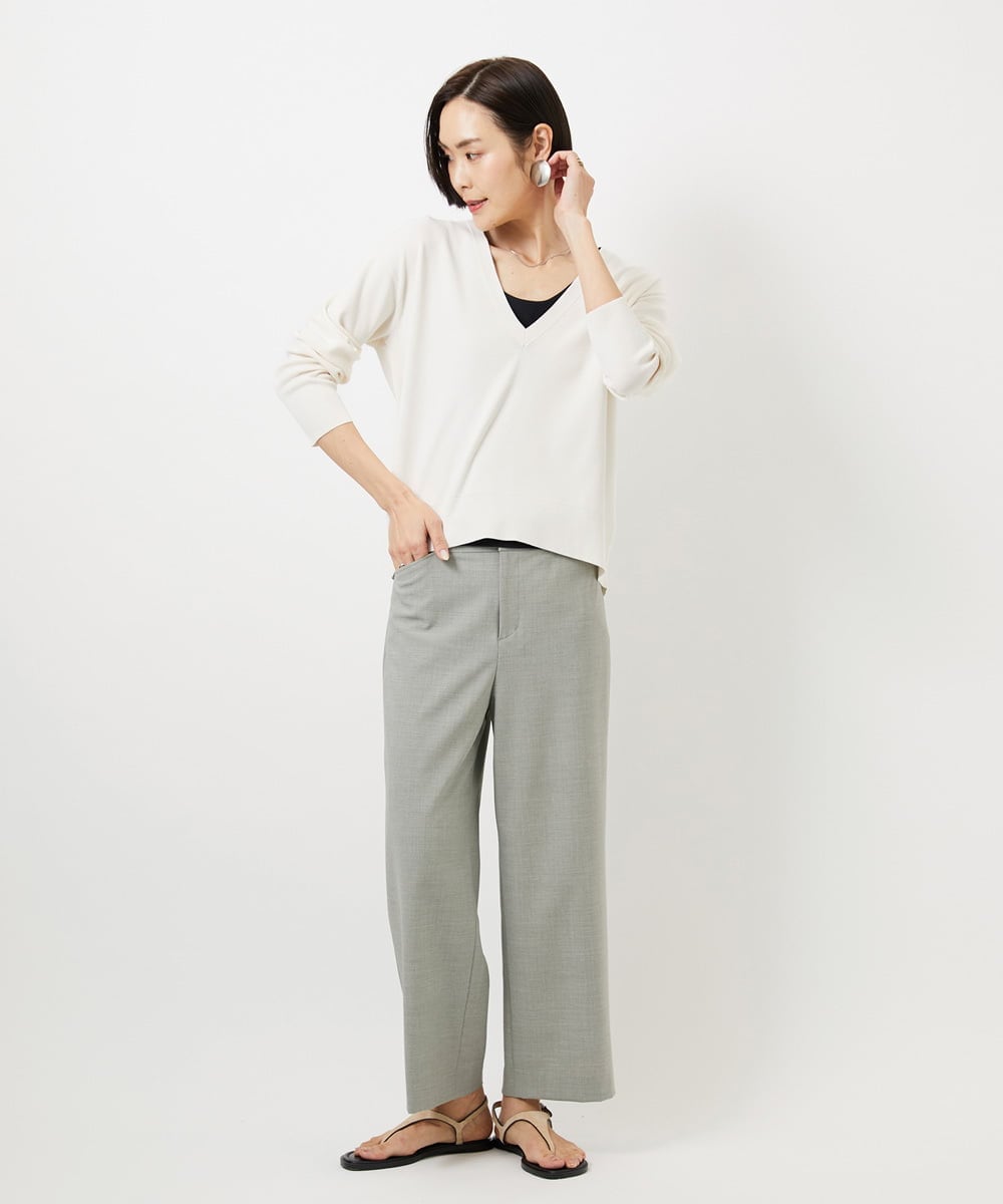 FMFDD13210 MICHEL KLEIN(ミッシェルクラン) Vネックニットプルオーバー ブルー