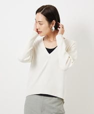 FMFDD13210 MICHEL KLEIN(ミッシェルクラン) Vネックニットプルオーバー ブルー