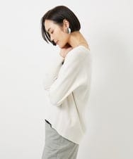 FMFDD13210 MICHEL KLEIN(ミッシェルクラン) Vネックニットプルオーバー ブルー