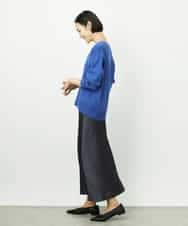 FMFDD13210 MICHEL KLEIN(ミッシェルクラン) Vネックニットプルオーバー ブルー