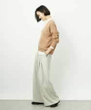 FMFDD13210 MICHEL KLEIN(ミッシェルクラン) Vネックニットプルオーバー ブルー