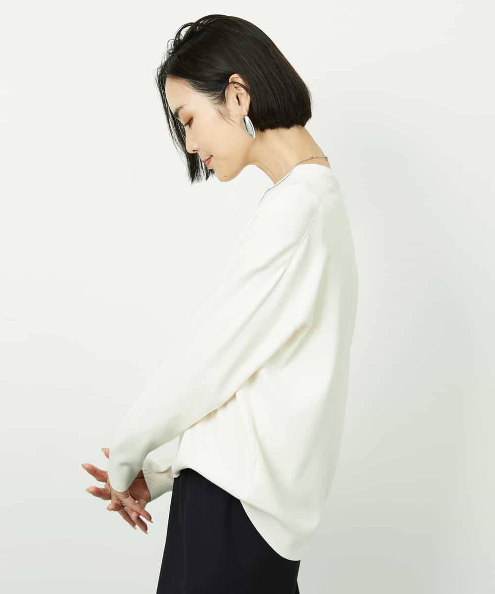 FMFDD13210 MICHEL KLEIN(ミッシェルクラン) Vネックニットプルオーバー ブルー