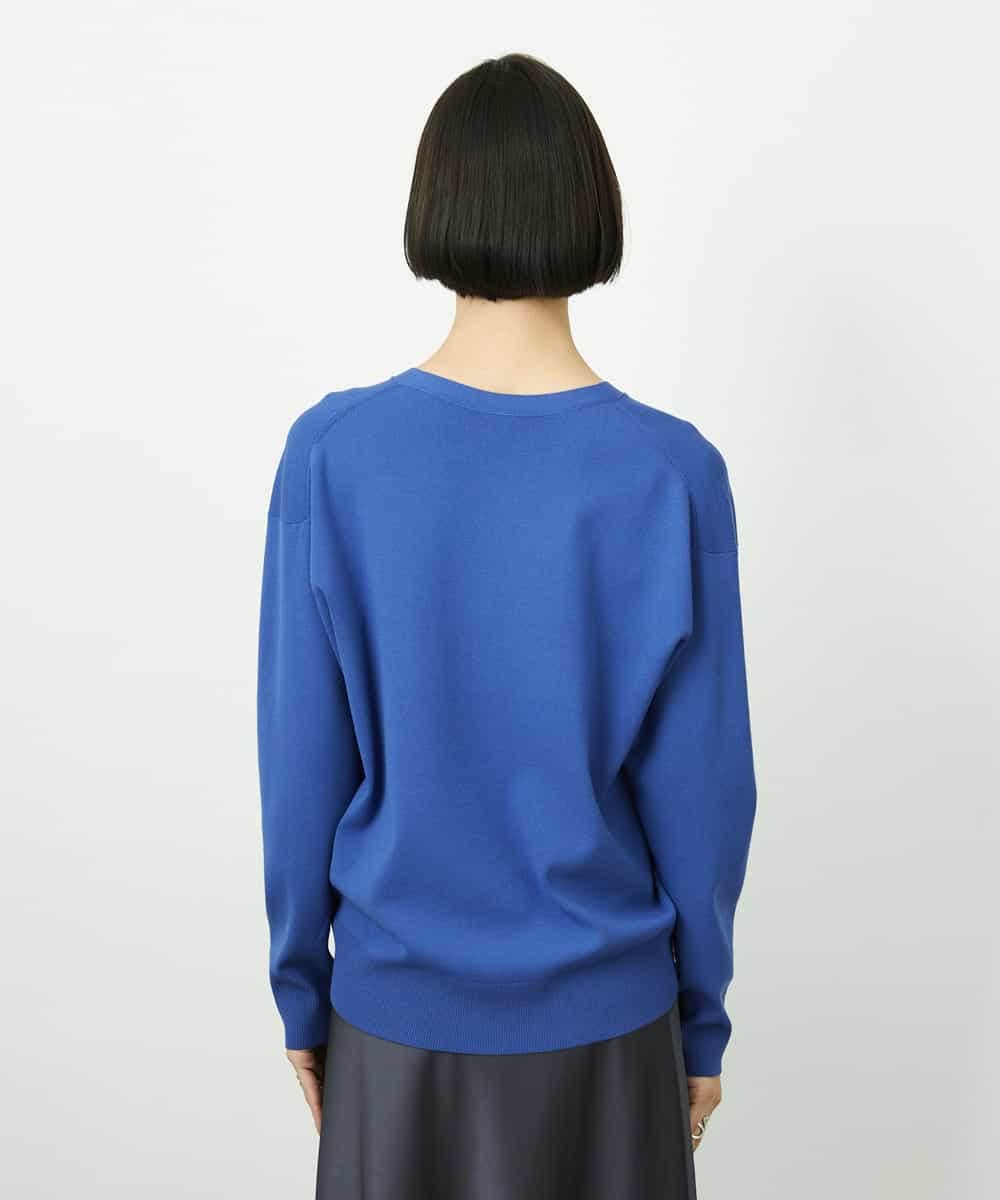 FMFDD13210 MICHEL KLEIN(ミッシェルクラン) Vネックニットプルオーバー ブルー