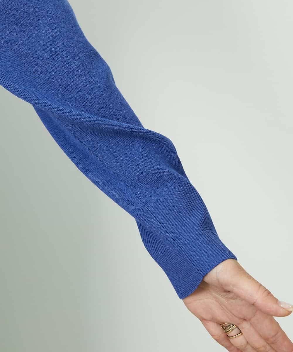 FMFDD13210 MICHEL KLEIN(ミッシェルクラン) Vネックニットプルオーバー ブルー