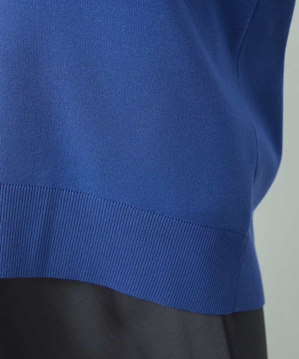 FMFDD13210 MICHEL KLEIN(ミッシェルクラン) Vネックニットプルオーバー ブルー