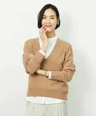 FMFDD13210 MICHEL KLEIN(ミッシェルクラン) Vネックニットプルオーバー ベージュ