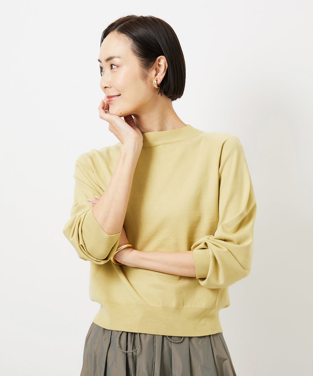 FMFDD15190 MICHEL KLEIN(ミッシェルクラン) ホールガーメント(R)ボトルネックニット アイボリー