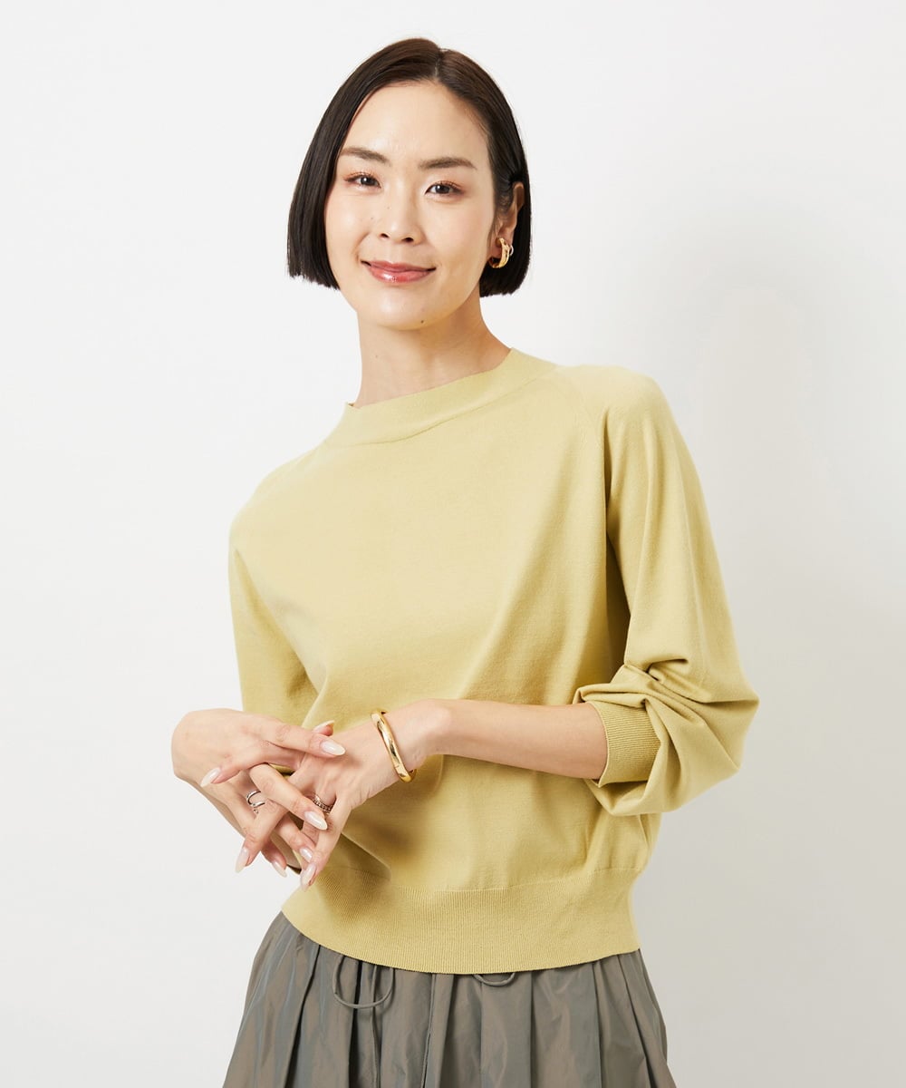 FMFDD15190 MICHEL KLEIN(ミッシェルクラン) ホールガーメント(R)ボトルネックニット アイボリー