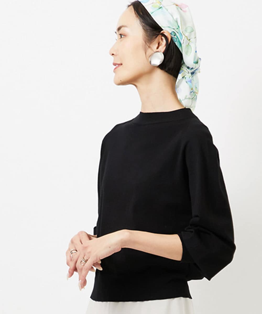 FMFDD15190 MICHEL KLEIN(ミッシェルクラン) ホールガーメント(R)ボトルネックニット ブラック