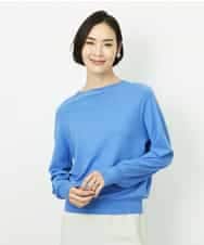 FMFDD15190 MICHEL KLEIN(ミッシェルクラン) ホールガーメント(R)ボトルネックニット ブルー