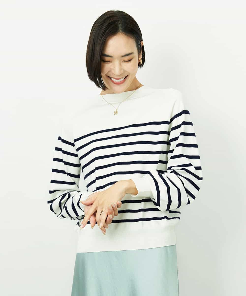 FMFDD15190 MICHEL KLEIN(ミッシェルクラン) ホールガーメント(R)ボトルネックニット アイボリー