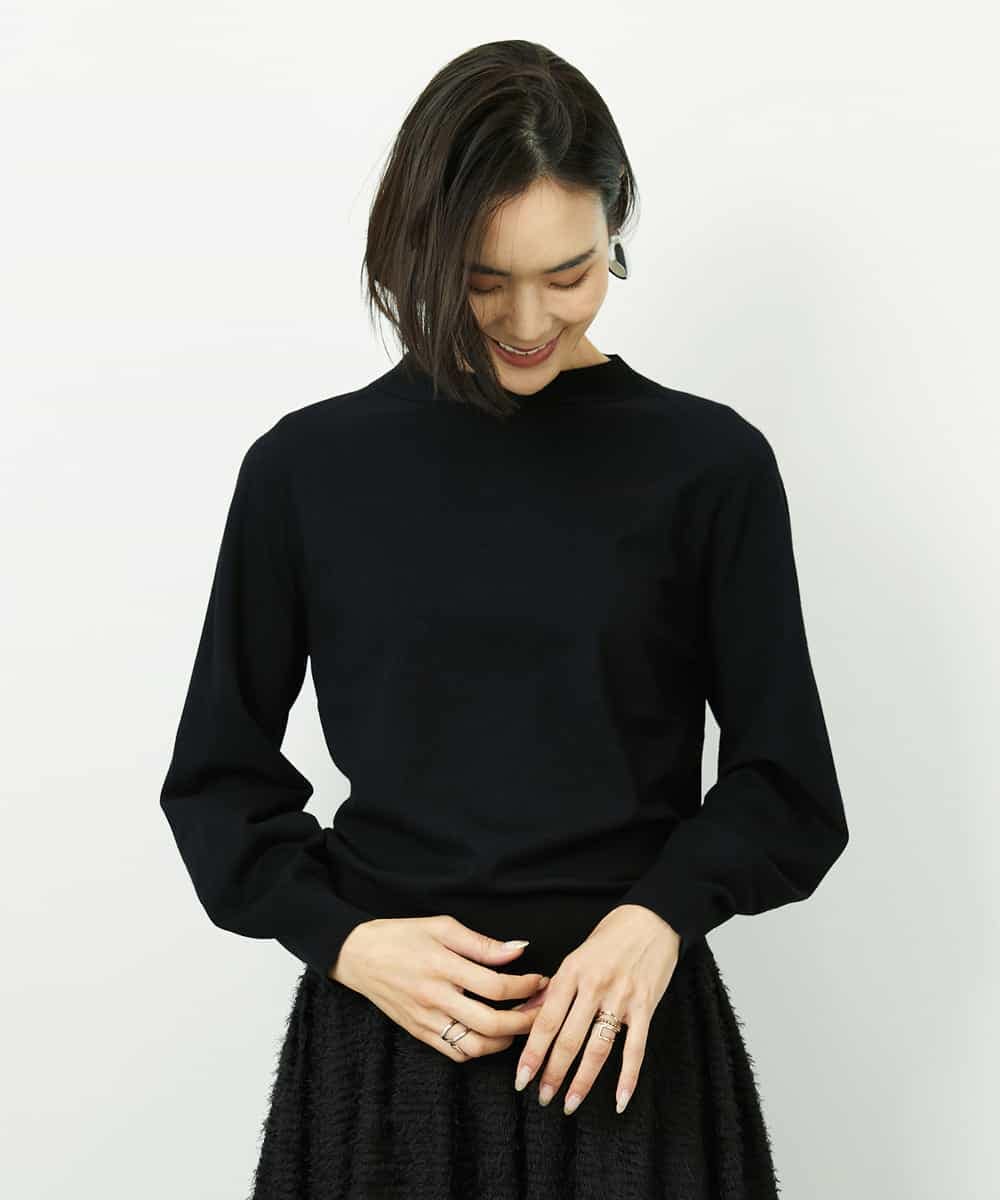 FMFDD15190 MICHEL KLEIN(ミッシェルクラン) ホールガーメント(R)ボトルネックニット アイボリー