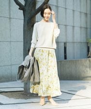 FMFDD17190 MICHEL KLEIN(ミッシェルクラン) ［定番人気］ホールガーメント(R)ドルマンスリーブニット アイボリー