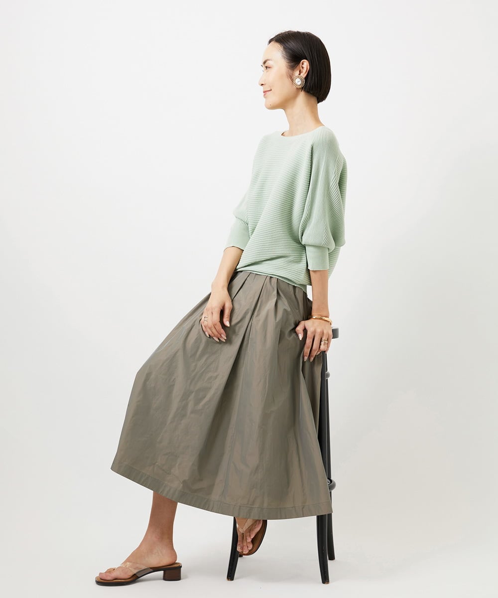 FMFDD17190 MICHEL KLEIN(ミッシェルクラン) ［定番人気］ホールガーメント(R)ドルマンスリーブニット アイボリー