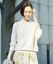 FMFDD17190 MICHEL KLEIN(ミッシェルクラン) ［定番人気］ホールガーメント(R)ドルマンスリーブニット アイボリー