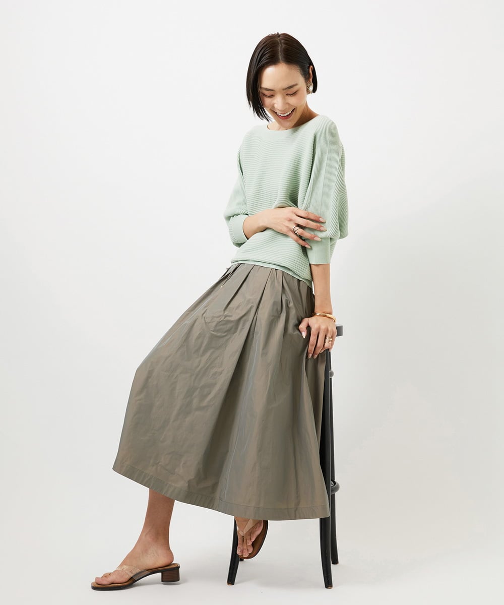 FMFDD17190 MICHEL KLEIN(ミッシェルクラン) ［定番人気］ホールガーメント(R)ドルマンスリーブニット アイボリー