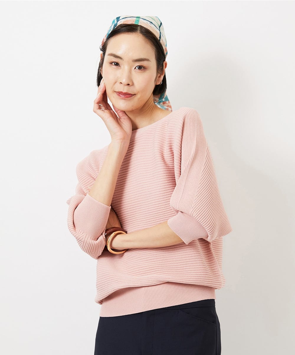 FMFDD17190 MICHEL KLEIN(ミッシェルクラン) ［定番人気］ホールガーメント(R)ドルマンスリーブニット アイボリー