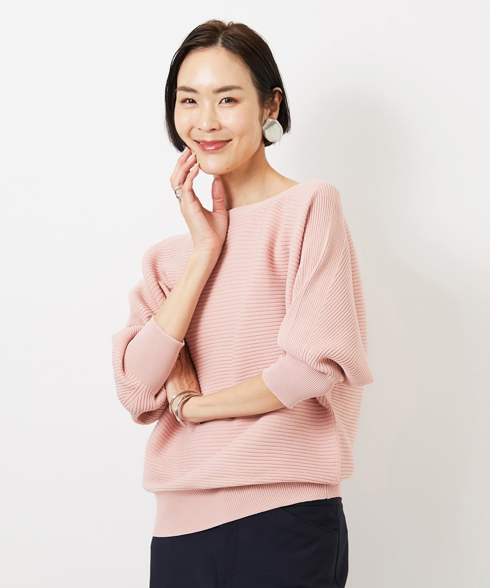 FMFDD17190 MICHEL KLEIN(ミッシェルクラン) ［定番人気］ホールガーメント(R)ドルマンスリーブニット アイボリー