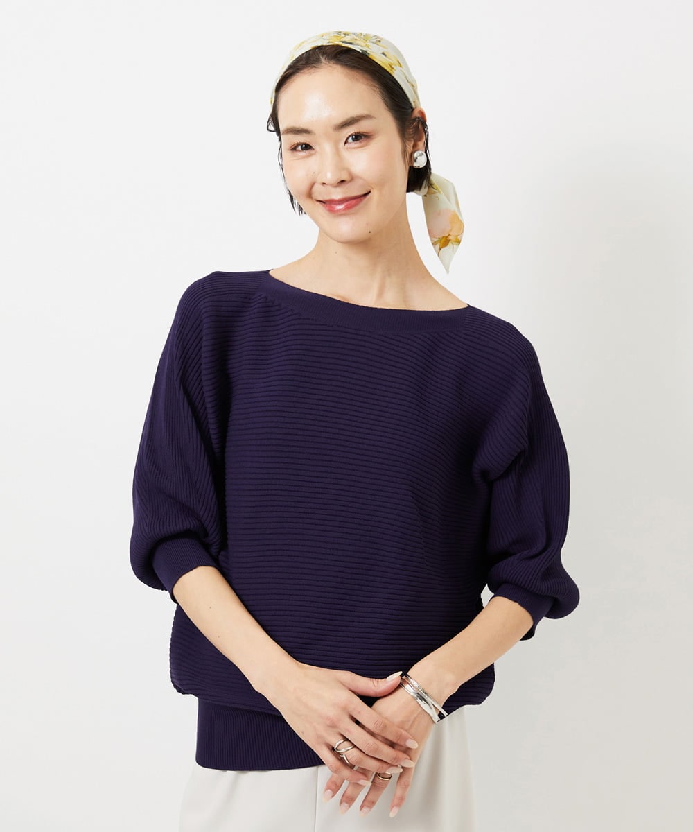 FMFDD17190 MICHEL KLEIN(ミッシェルクラン) ［定番人気］ホールガーメント(R)ドルマンスリーブニット アイボリー