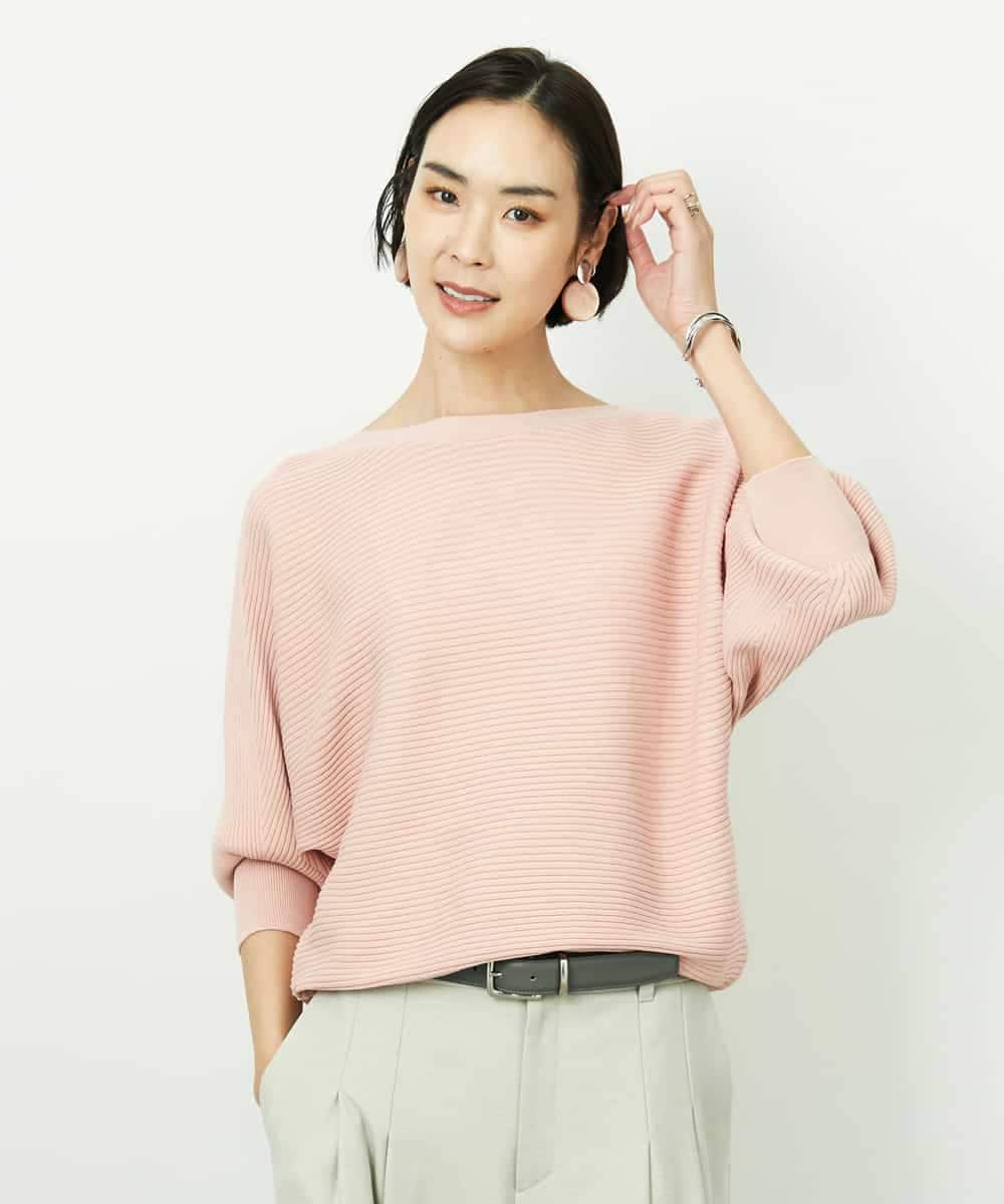 FMFDD17190 MICHEL KLEIN(ミッシェルクラン) ［定番人気］ホールガーメント(R)ドルマンスリーブニット ピンク