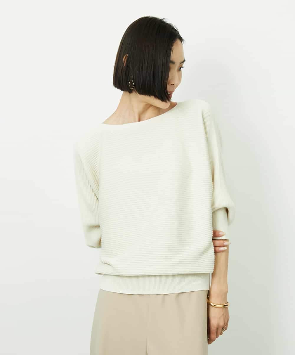 FMFDD17190 MICHEL KLEIN(ミッシェルクラン) ［定番人気］ホールガーメント(R)ドルマンスリーブニット アイボリー