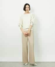 FMFDD17190 MICHEL KLEIN(ミッシェルクラン) ［定番人気］ホールガーメント(R)ドルマンスリーブニット アイボリー