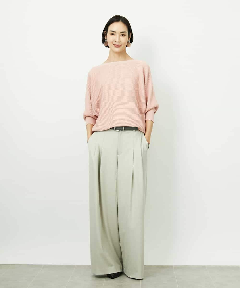 FMFDD17190 MICHEL KLEIN(ミッシェルクラン) ［定番人気］ホールガーメント(R)ドルマンスリーブニット アイボリー