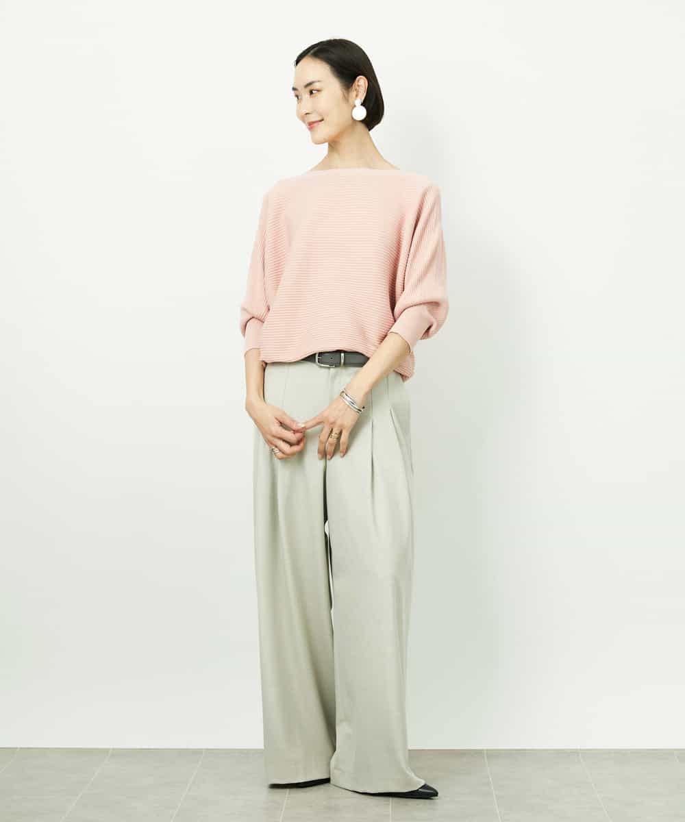 FMFDD17190 MICHEL KLEIN(ミッシェルクラン) ［定番人気］ホールガーメント(R)ドルマンスリーブニット アイボリー